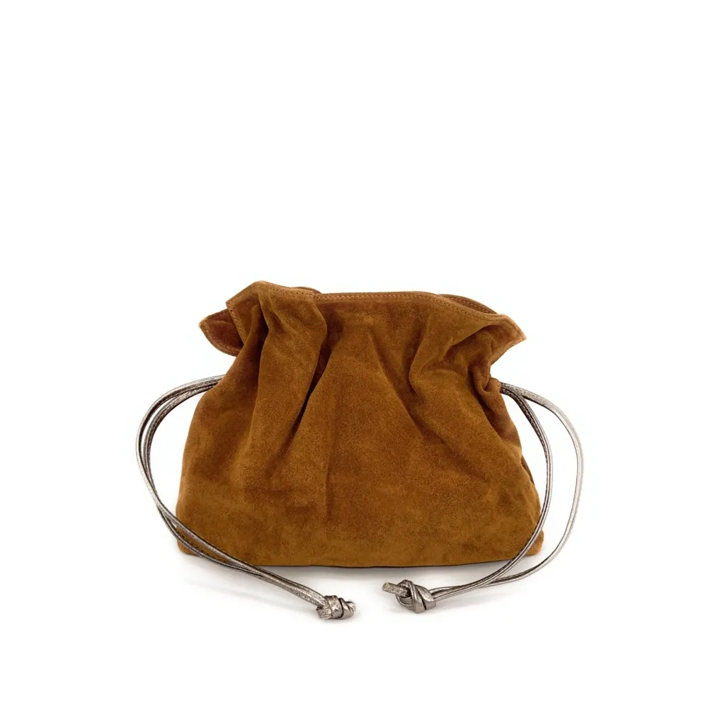 Sac bourse en daim CHENOA Camel