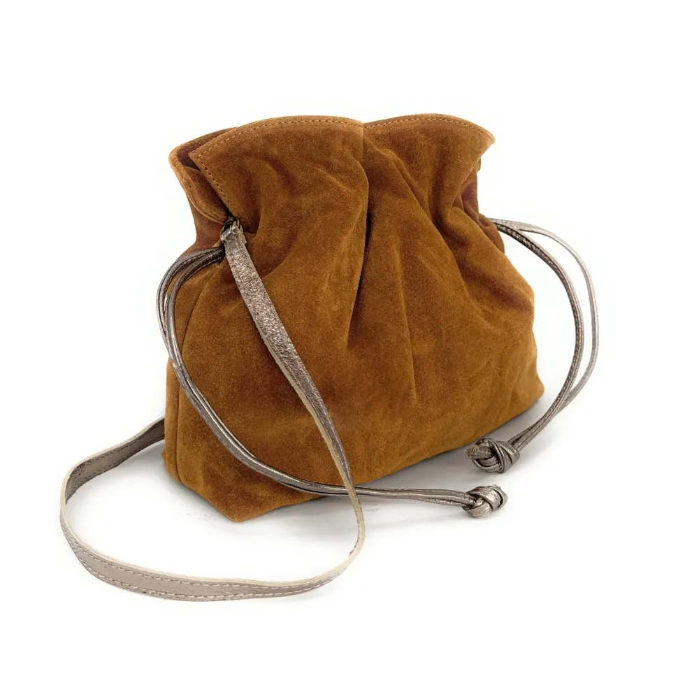 Sac bourse en daim CHENOA Camel - Image 2