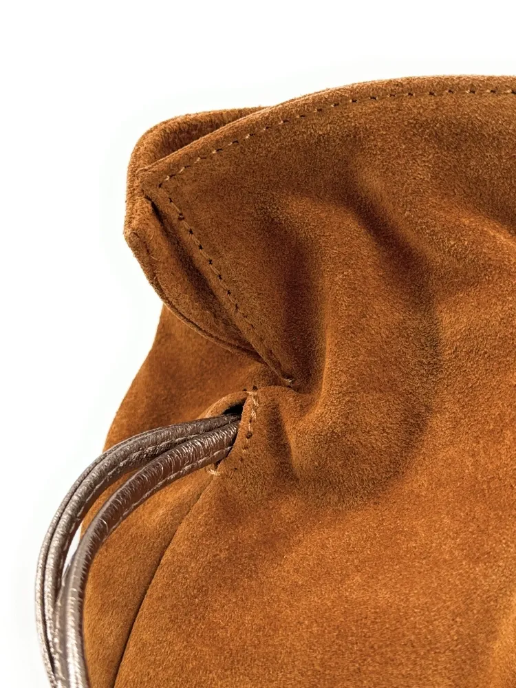 Sac bourse en daim CHENOA Camel - Image 3