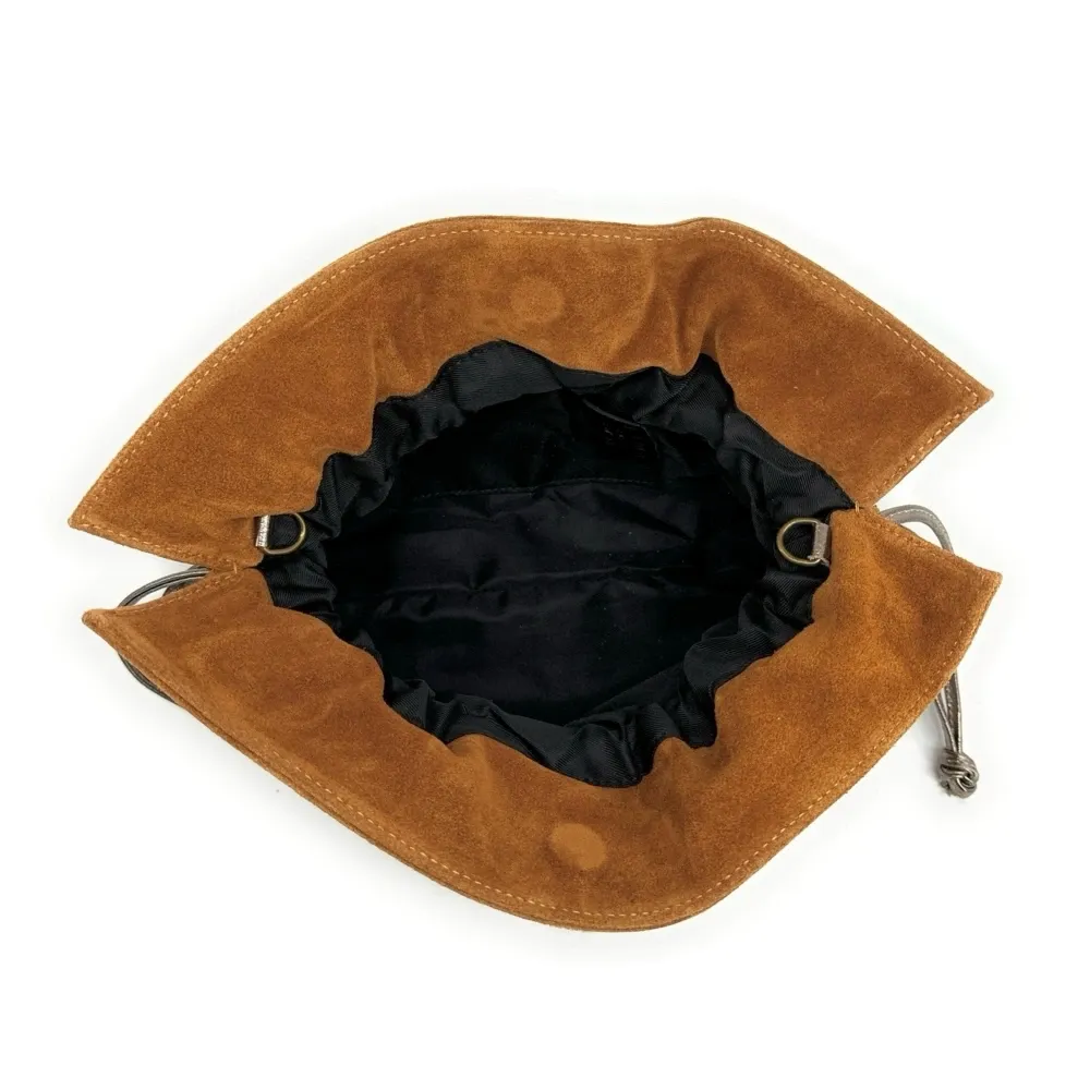 Sac bourse en daim CHENOA Camel - Image 5