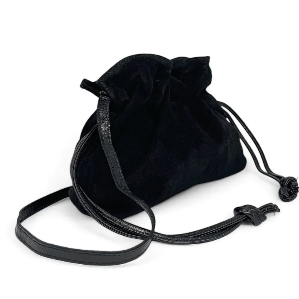 Sac bourse en daim CHENOA Noir - Image 2
