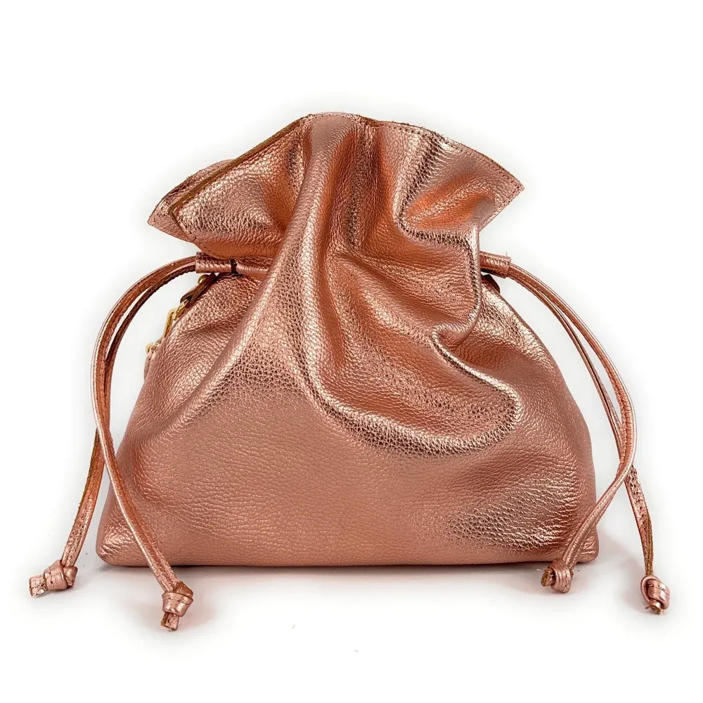 Sac bourse en cuir irisé DOONA Rose gold - Image 4