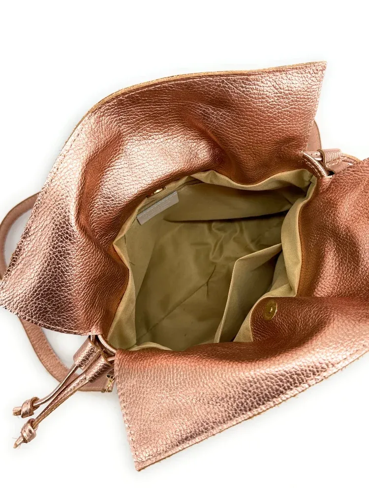 Sac bourse en cuir irisé DOONA Rose gold - Image 5
