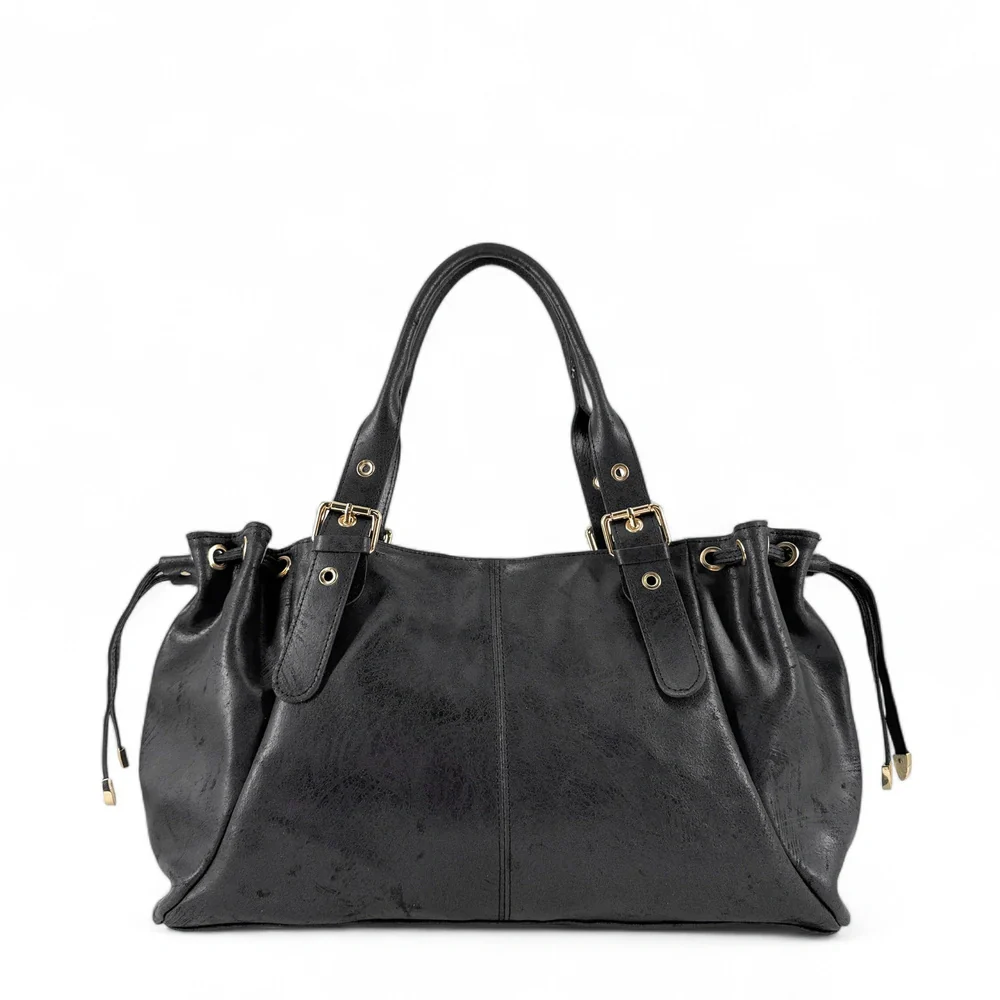 Sac bowling en cuir brossé PRINCESSE BROSSEE XL Noir
