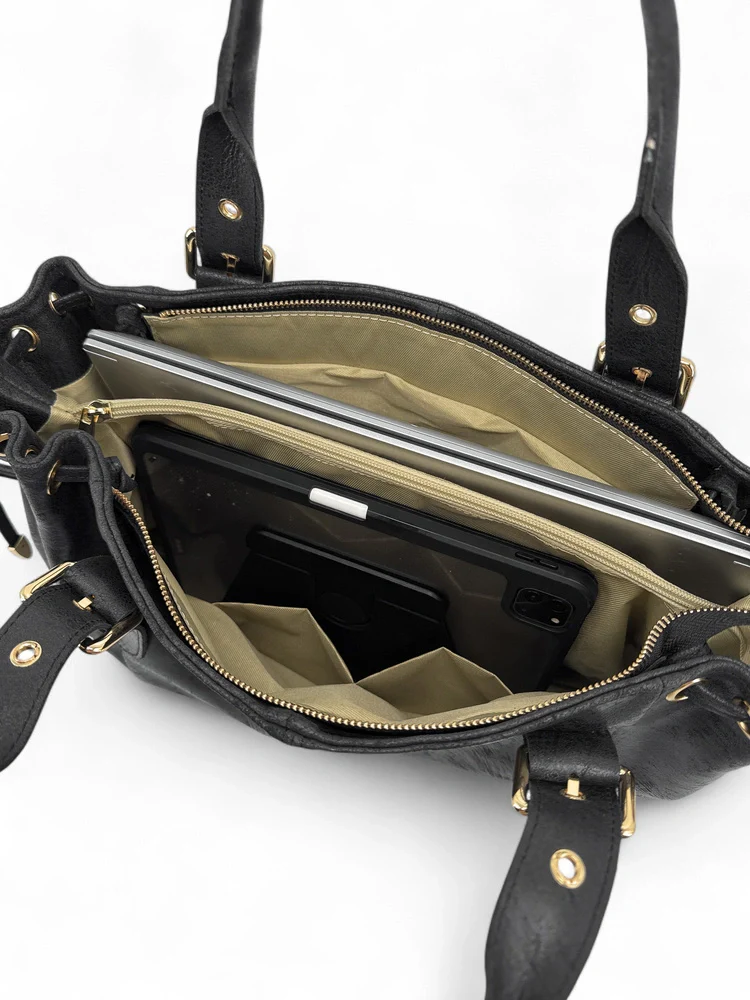 Sac bowling en cuir brossé PRINCESSE BROSSEE XL Noir - Image 8