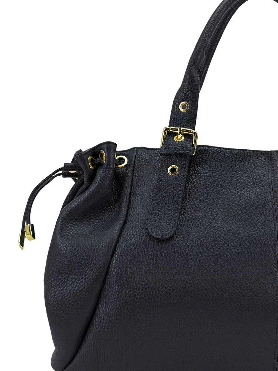 Sac bowling en cuir grainé PRINCESSE XL Bleu marine - Image 5