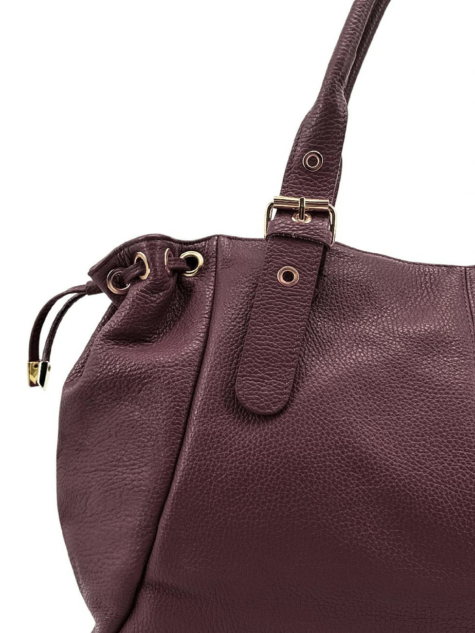 Sac bowling en cuir grainé PRINCESSE XL Rouge bordeaux - Image 5