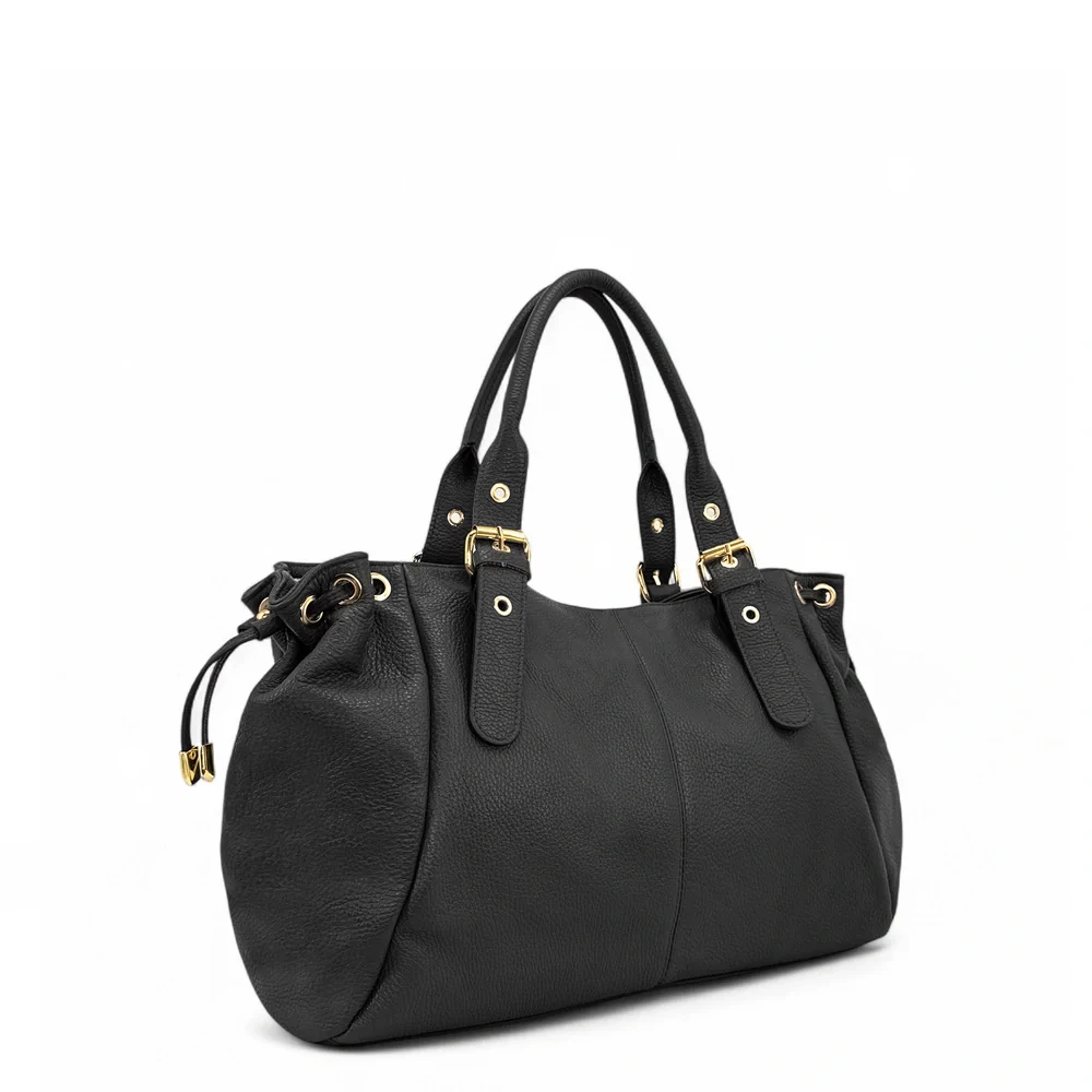 Sac bowling en cuir grainé PRINCESSE XL Noir - Image 2