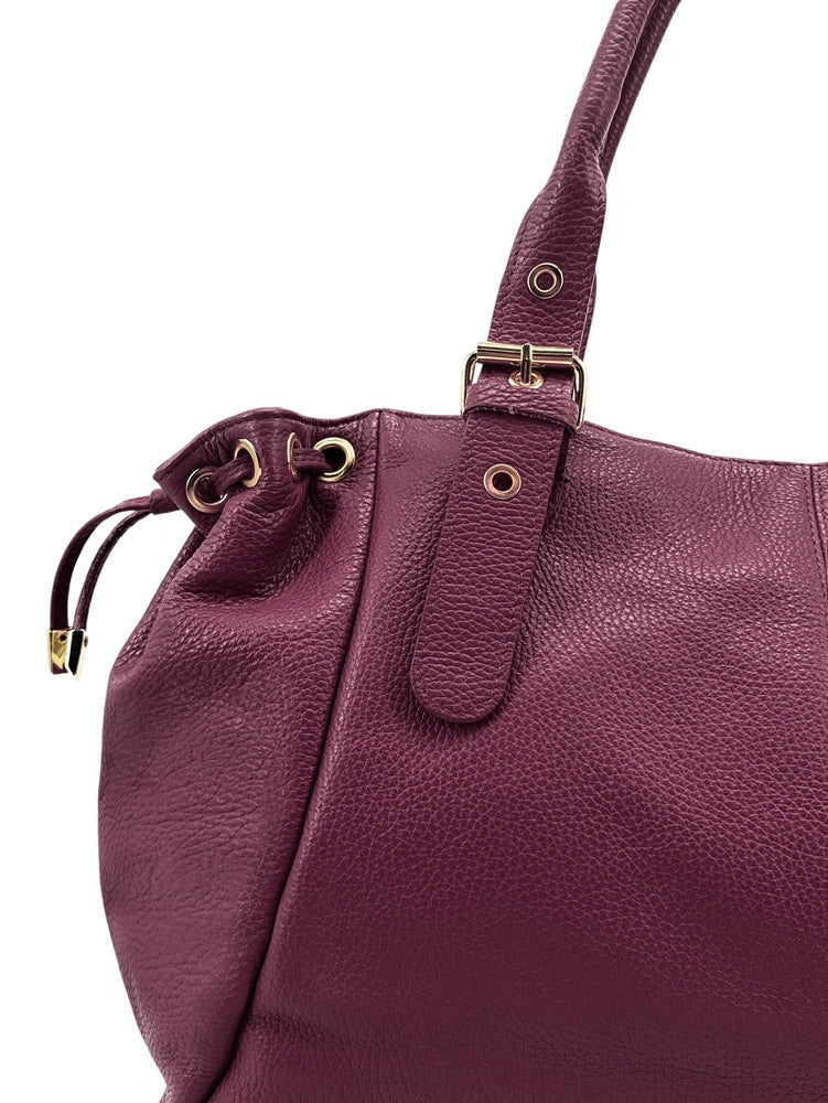 Sac bowling en cuir grainé PRINCESSE XL Prune - Image 5