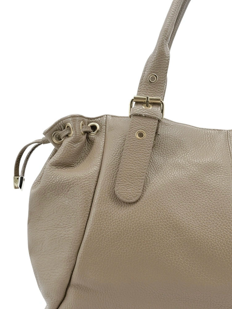 Sac bowling en cuir grainé PRINCESSE XL Taupe - Image 4