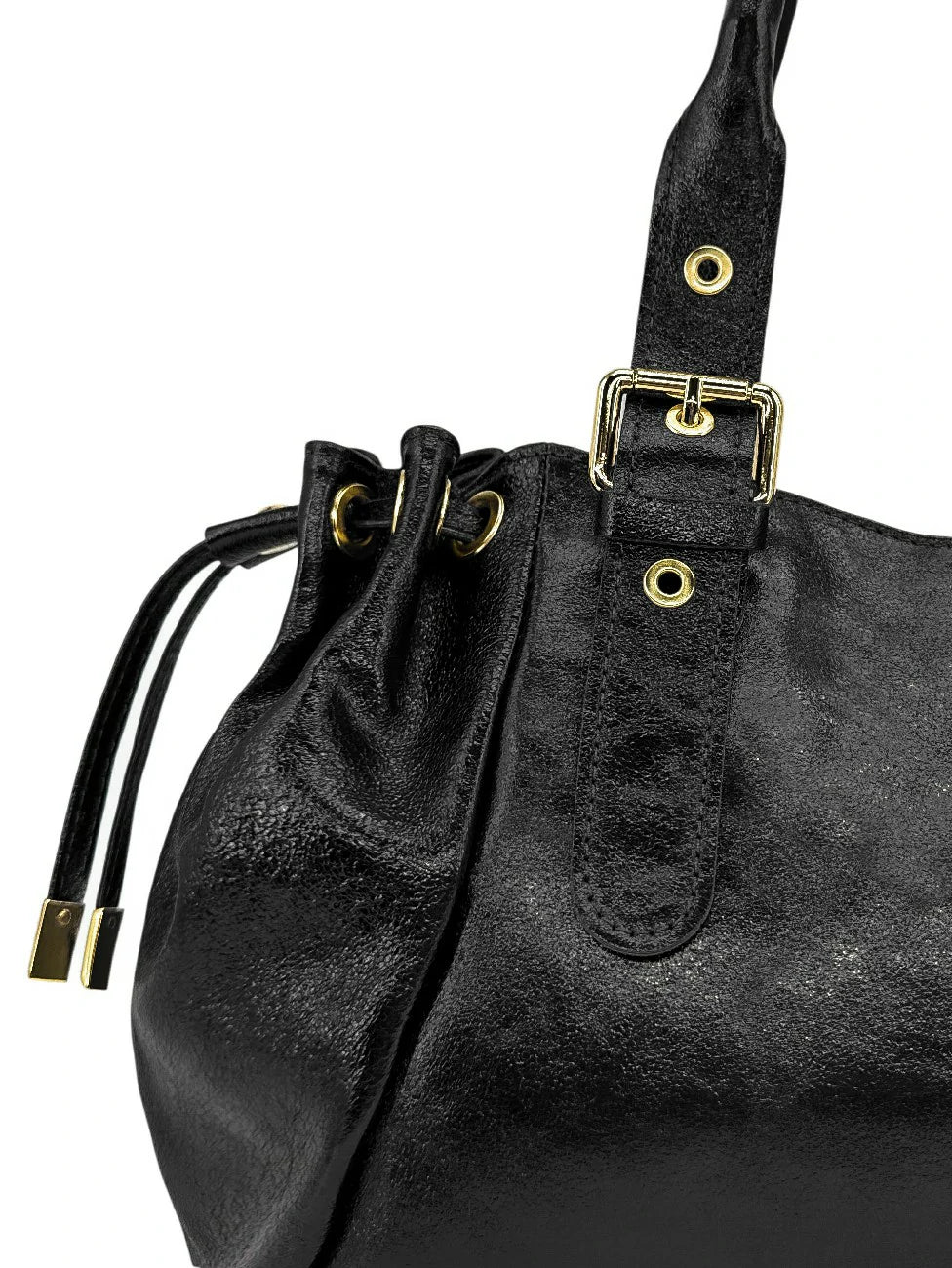 Sac bowling en cuir métallisé PRINCESSE GLOW Noir irisé - Image 4