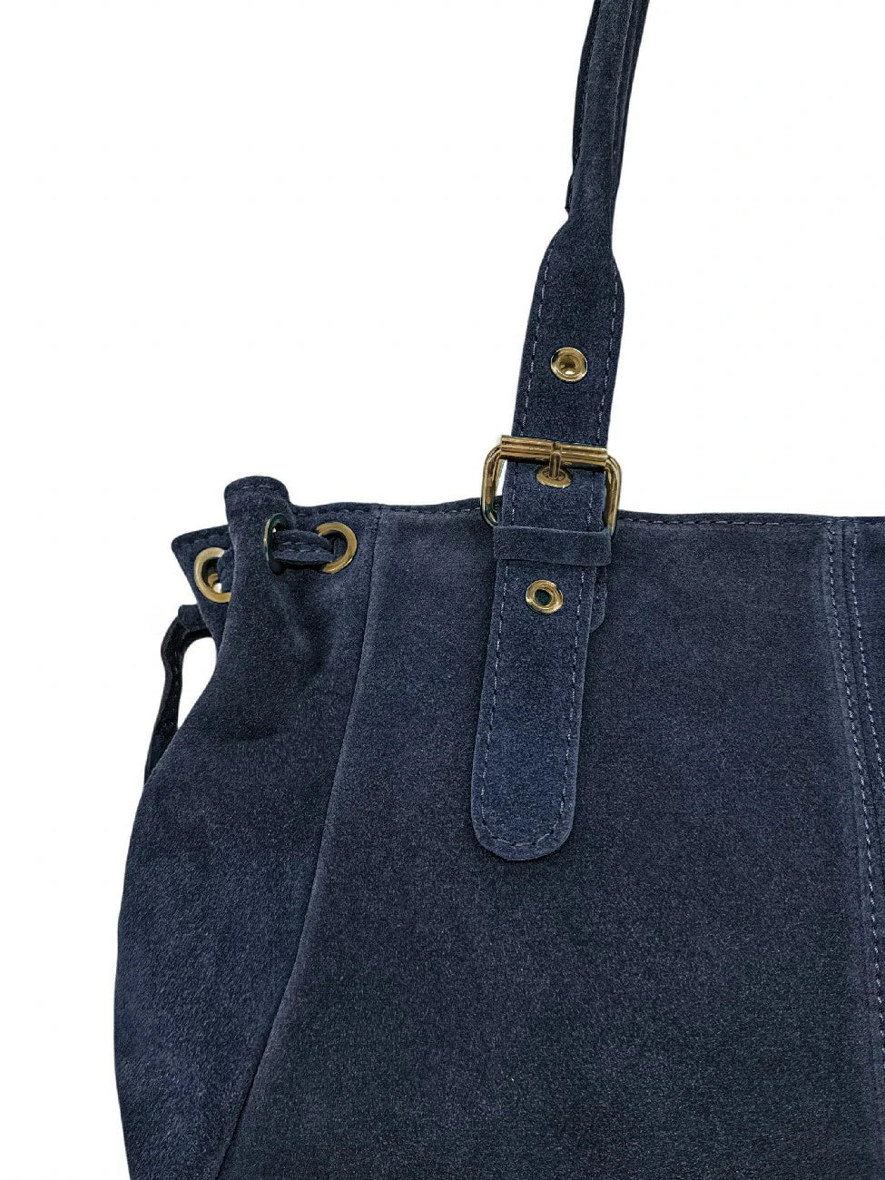 Sac bowling en daim PRINCESSE SUEDE XL BRASS Bleu marine - Image 5