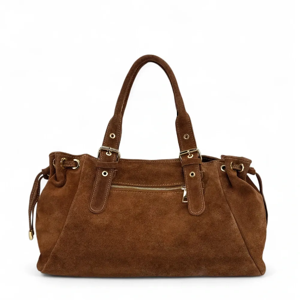 Sac bowling en daim PRINCESSE SUEDE XL Cannelle - Image 4
