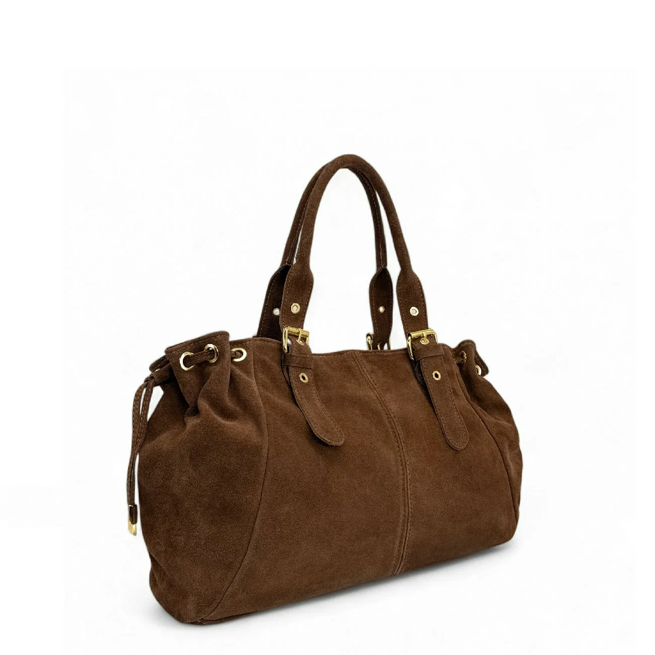 Sac bowling en daim PRINCESSE SUEDE XL Chocolat - Image 2