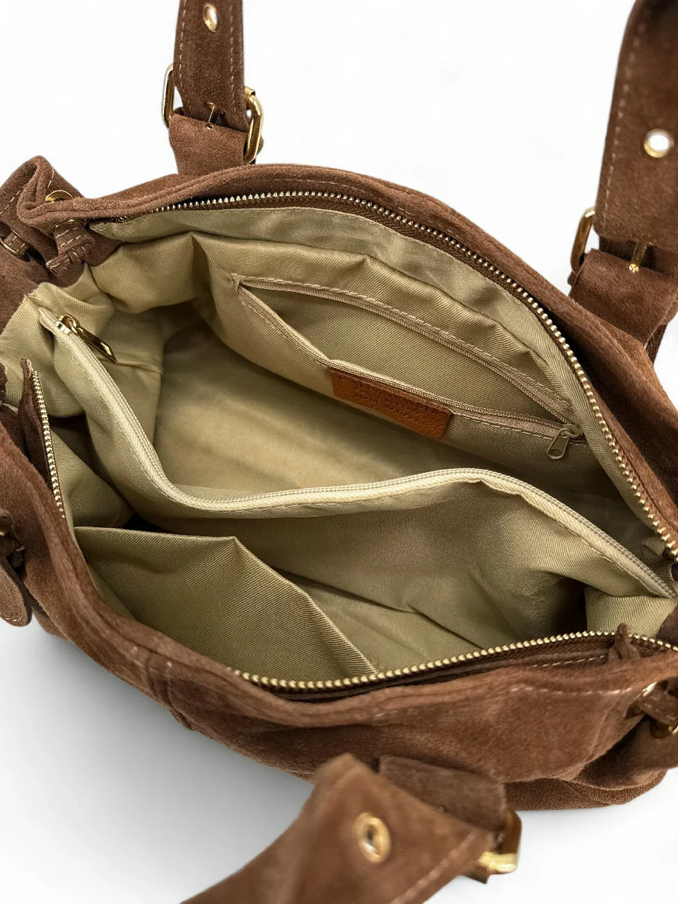 Sac bowling en daim PRINCESSE SUEDE XL Chocolat - Image 5