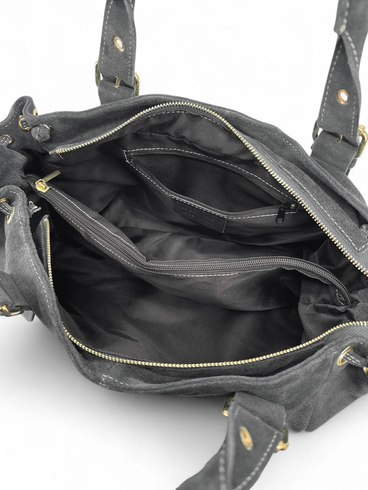Sac bowling en daim PRINCESSE SUEDE XL Gris foncé - Image 6