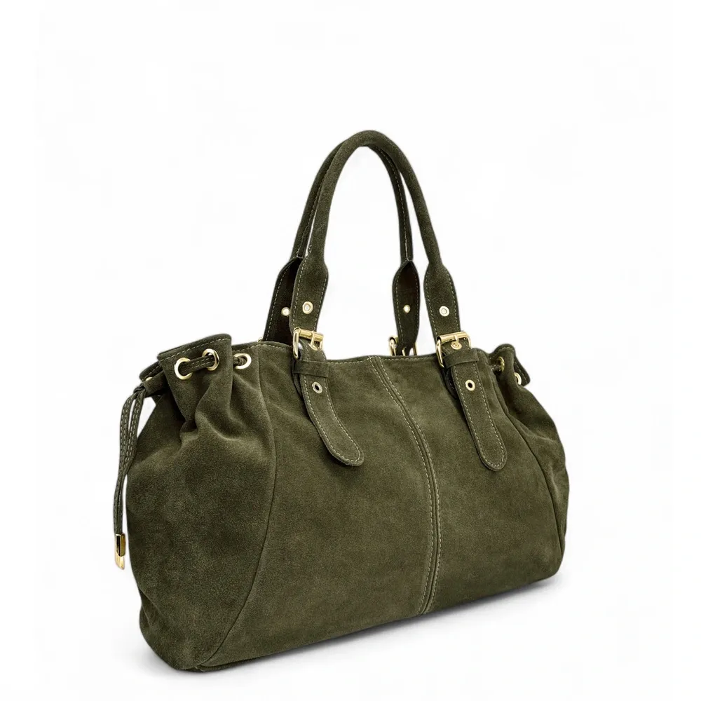 Sac bowling en daim PRINCESSE SUEDE XL Kaki - Image 2