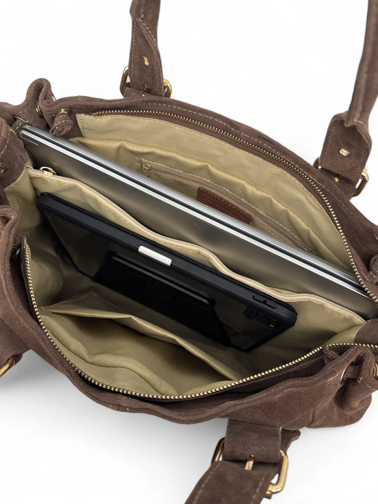Sac bowling en daim PRINCESSE SUEDE XL Moka - Image 7