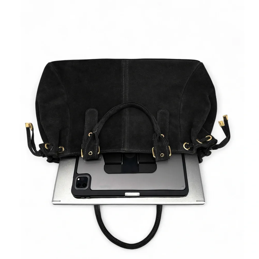 Sac bowling en daim PRINCESSE SUEDE XL Noir - Image 4