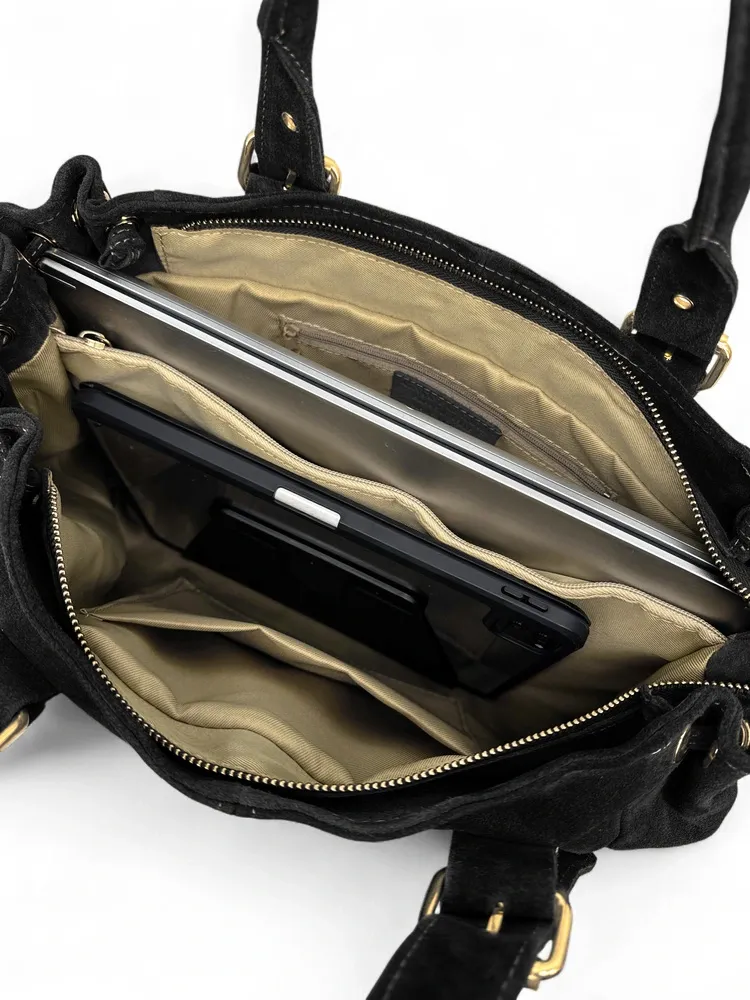 Sac bowling en daim PRINCESSE SUEDE XL Noir - Image 7