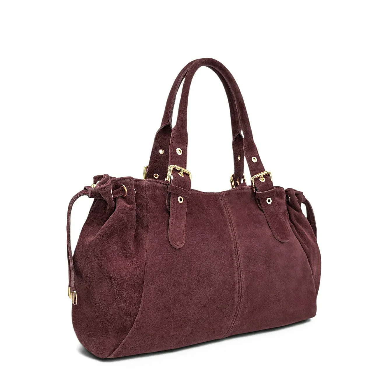 Sac bowling en daim PRINCESSE SUEDE XL Prune - Image 2
