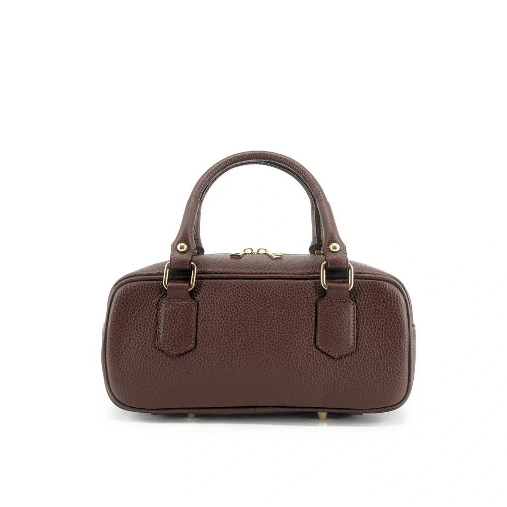 Sac bowling french stick  en cuir grainé I LOAF YOU Chocolat
