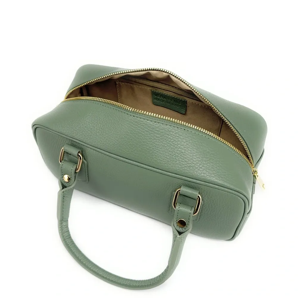 Sac bowling french stick  en cuir grainé I LOAF YOU Vert pastel - Image 6