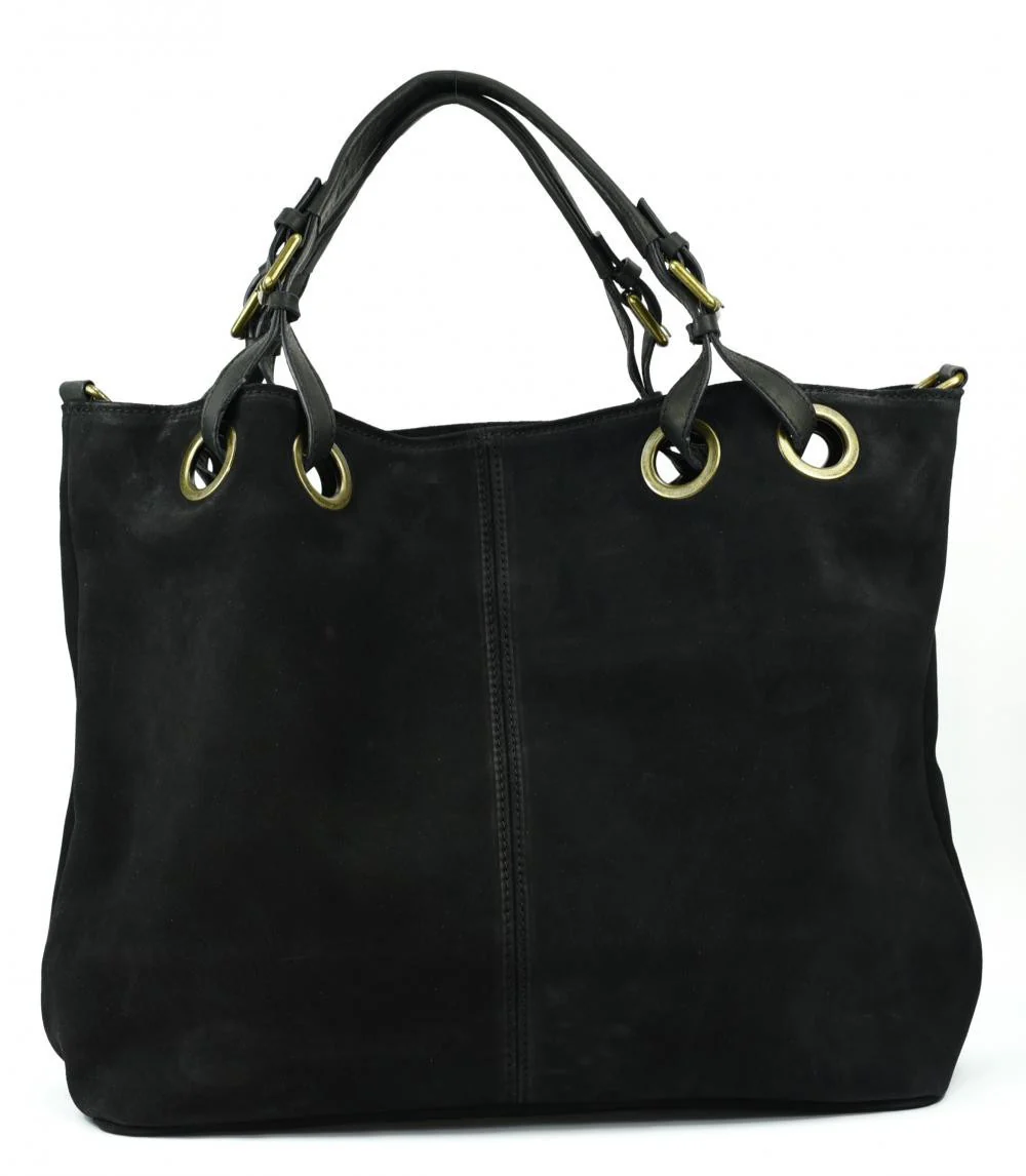 Sac cabas en daim OPERA Noir