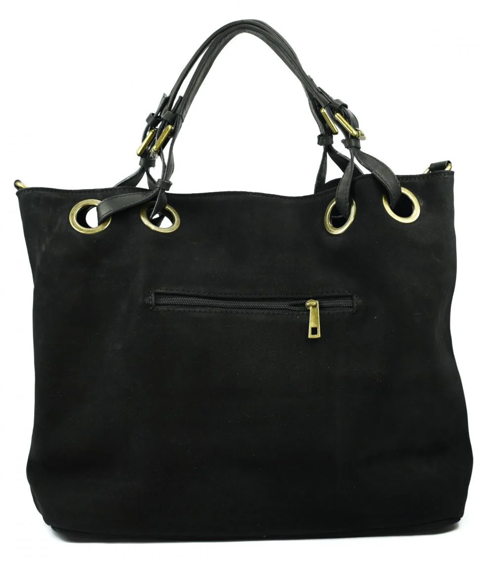 Sac cabas en daim OPERA Noir - Image 2