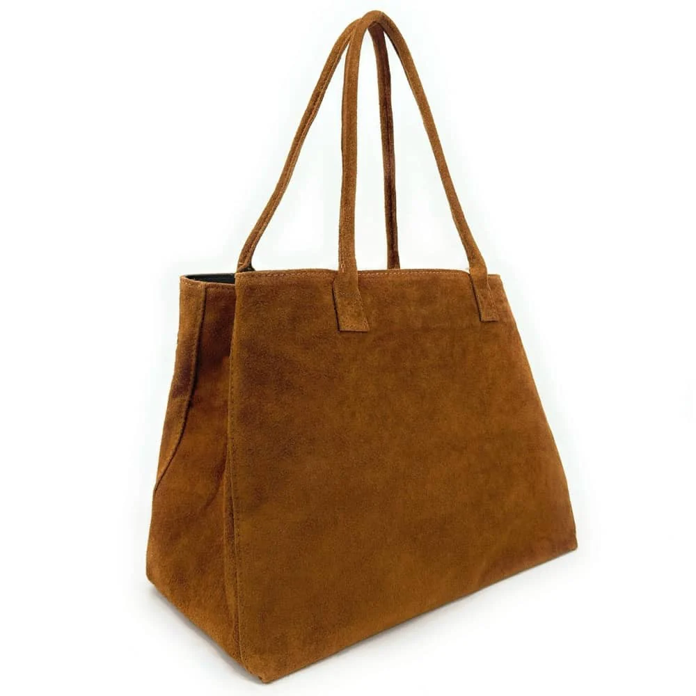 Sac cabas en daim SASHA Camel - Image 3