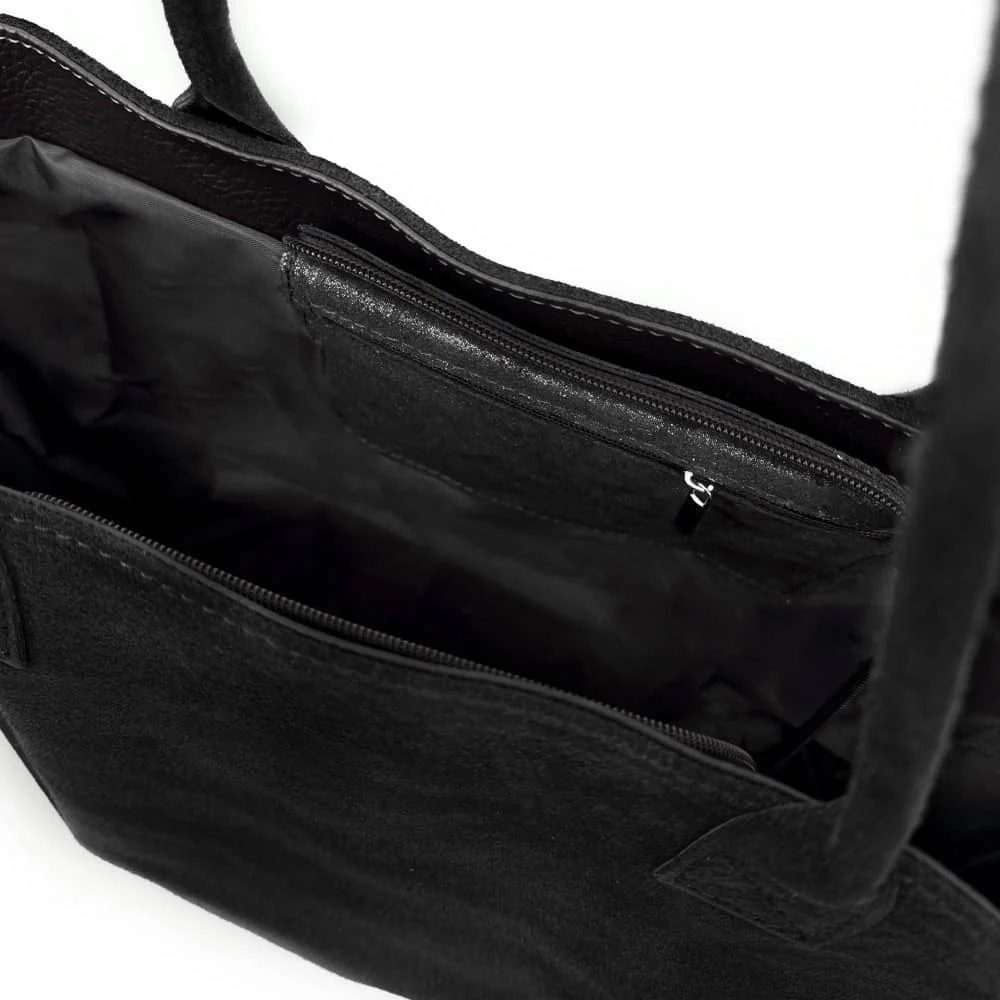 Sac cabas en daim SASHA Noir - Image 6