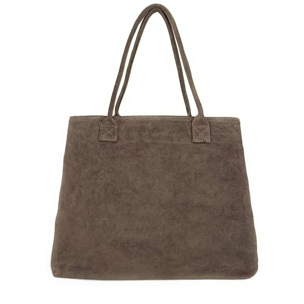 Sac cabas en daim SASHA Taupe foncé - Image 4