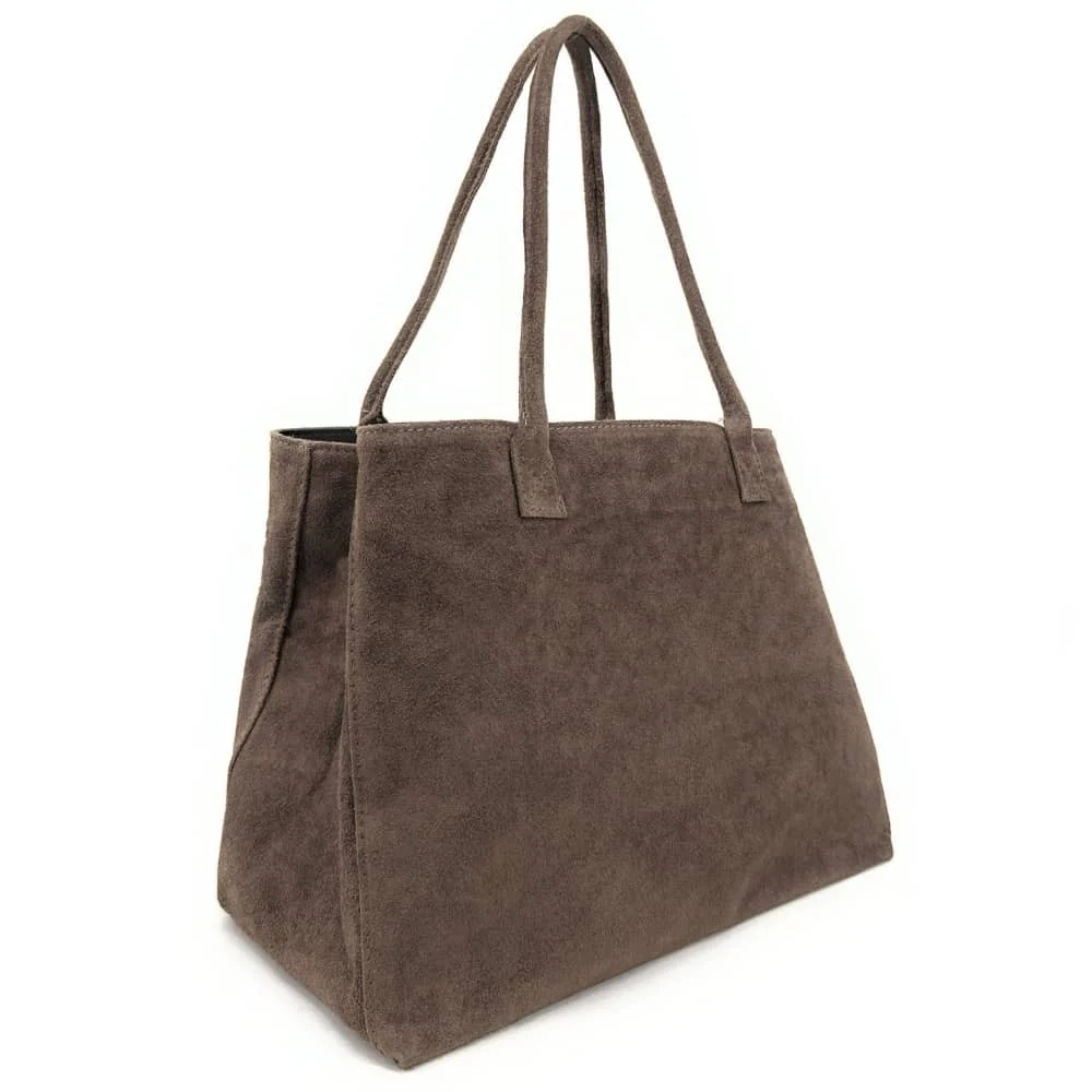 Sac cabas en daim SASHA Taupe foncé - Image 5