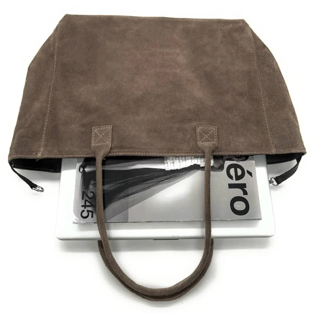 Sac cabas en daim SASHA Taupe foncé - Image 6