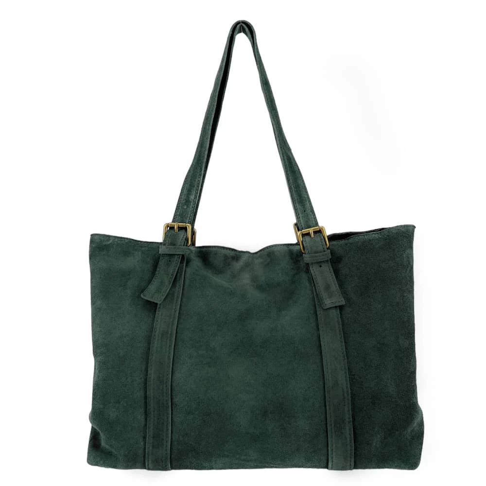 Sac cabas en daim TOKYO Vert forêt - Image 2