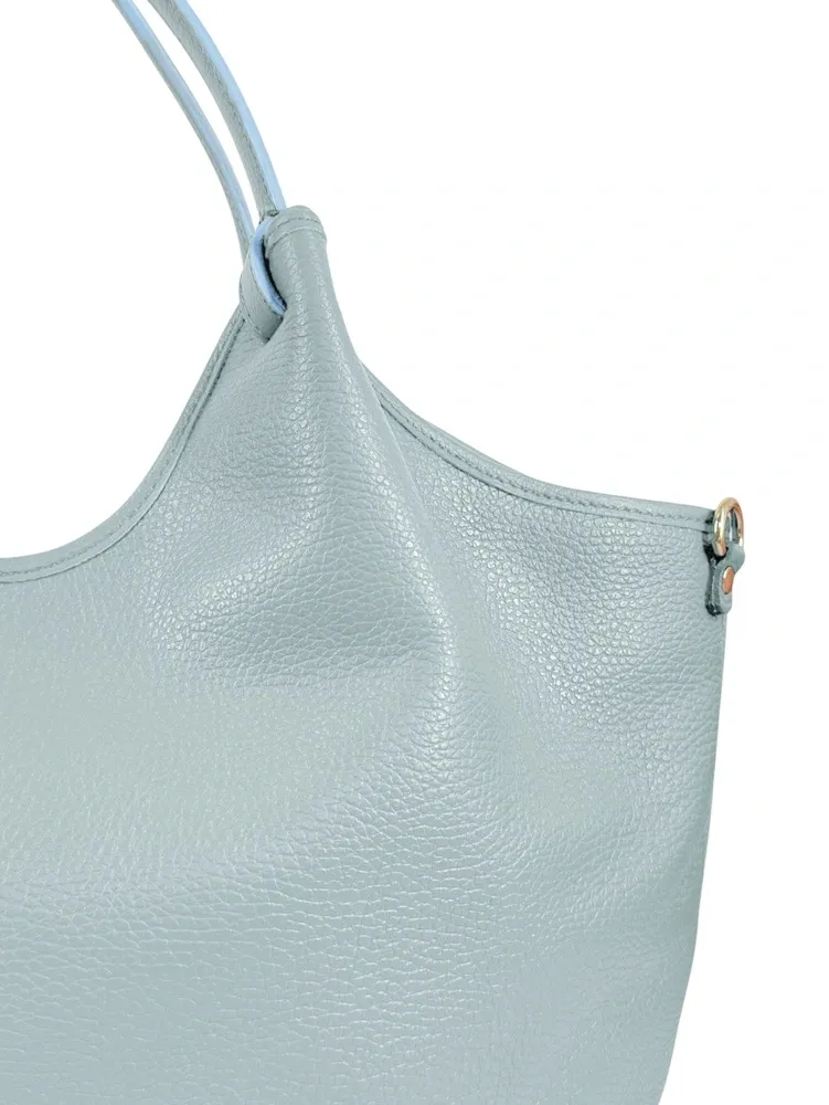 Sac cabas en cuir grainé ALYSSA Bleu pastel - Image 5