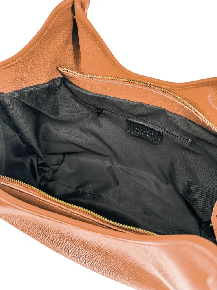 Sac cabas en cuir grainé ALYSSA Camel - Image 5