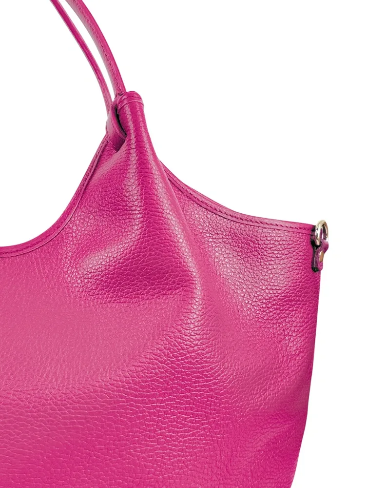 Sac cabas en cuir grainé ALYSSA Rose fuchsia - Image 4