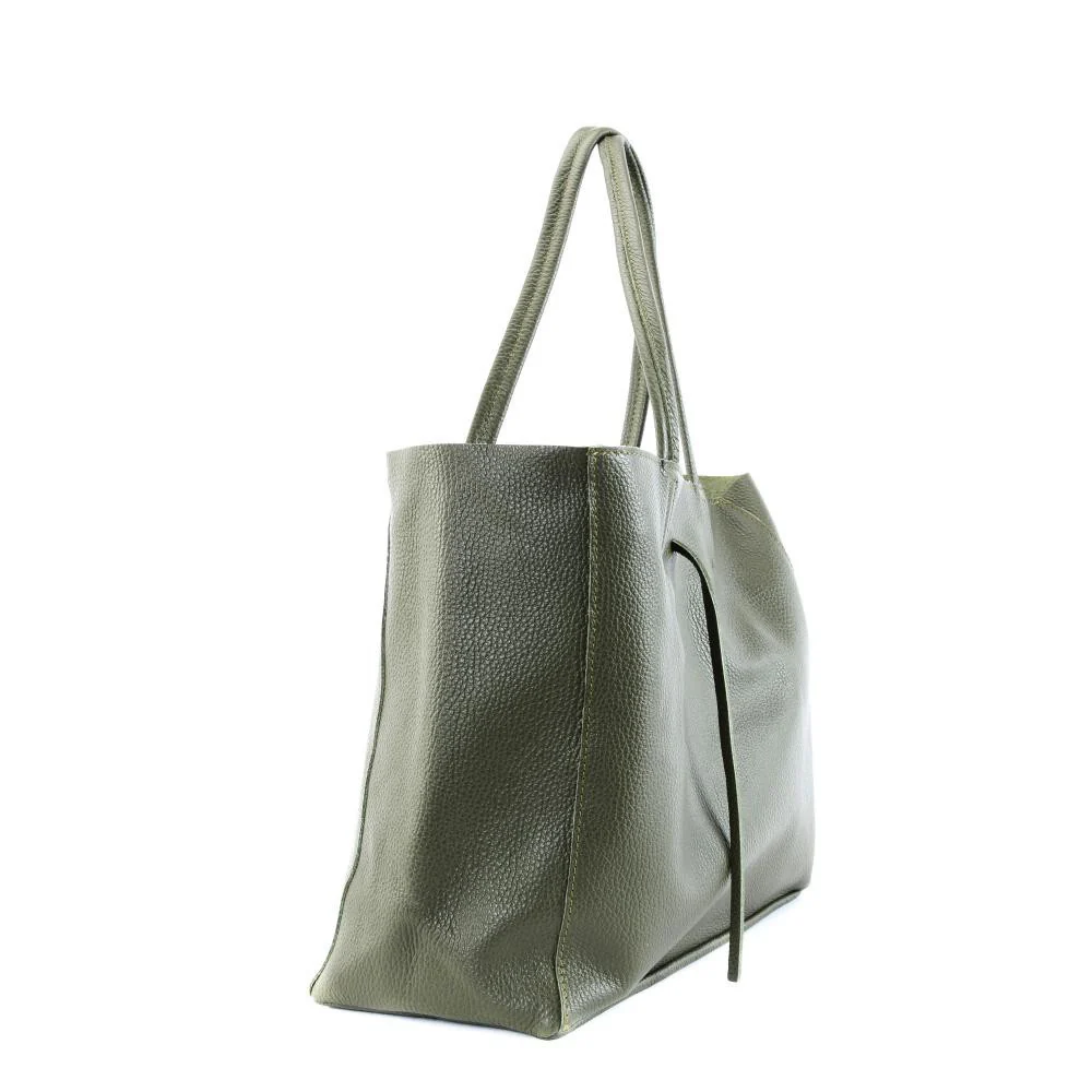 Sac cabas en cuir grainé HOBART Kaki - Image 2