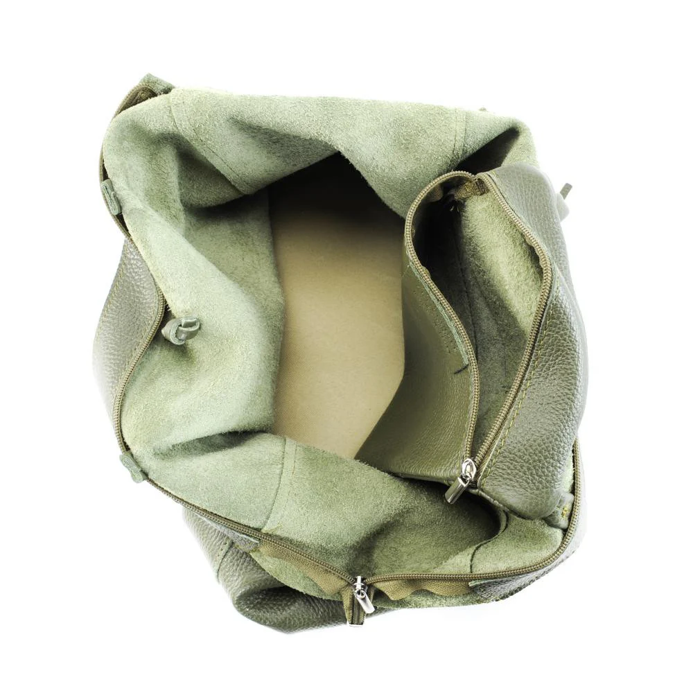 Sac cabas en cuir grainé HOBART Kaki - Image 5