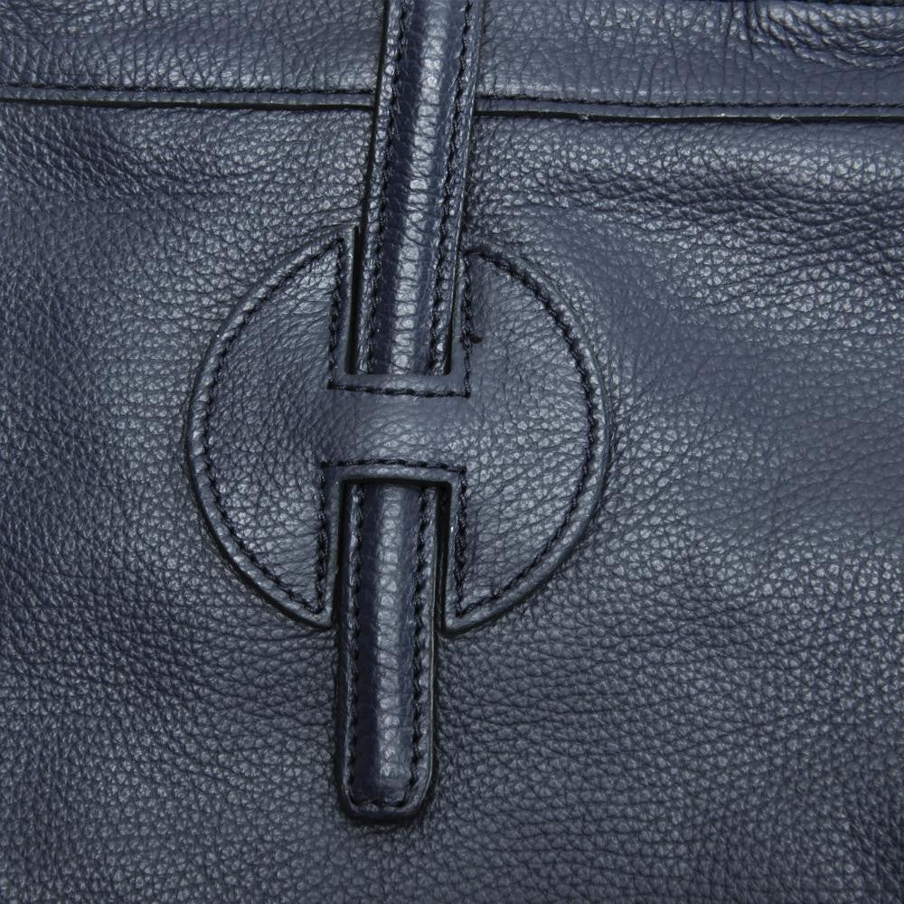 Sac cabas en cuir grainé INNOCENT Bleu marine - Image 4