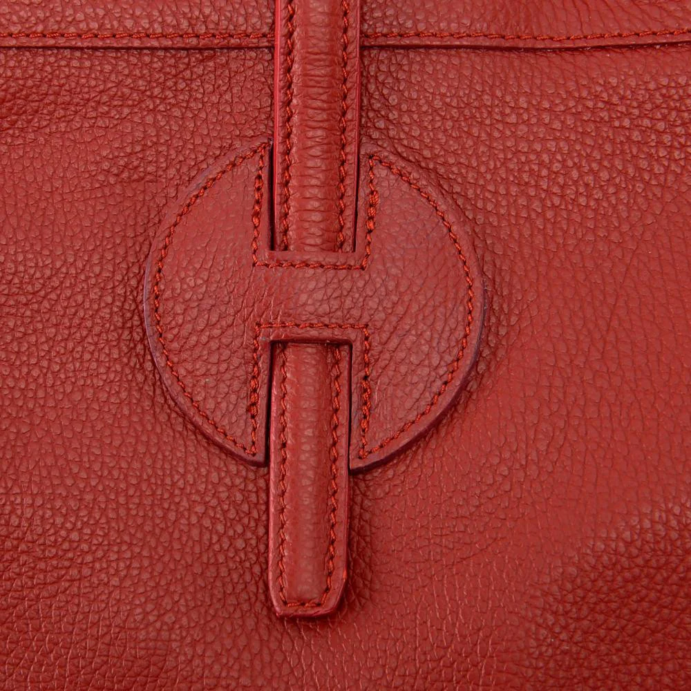 Sac cabas en cuir grainé INNOCENT Rouge garance - Image 4