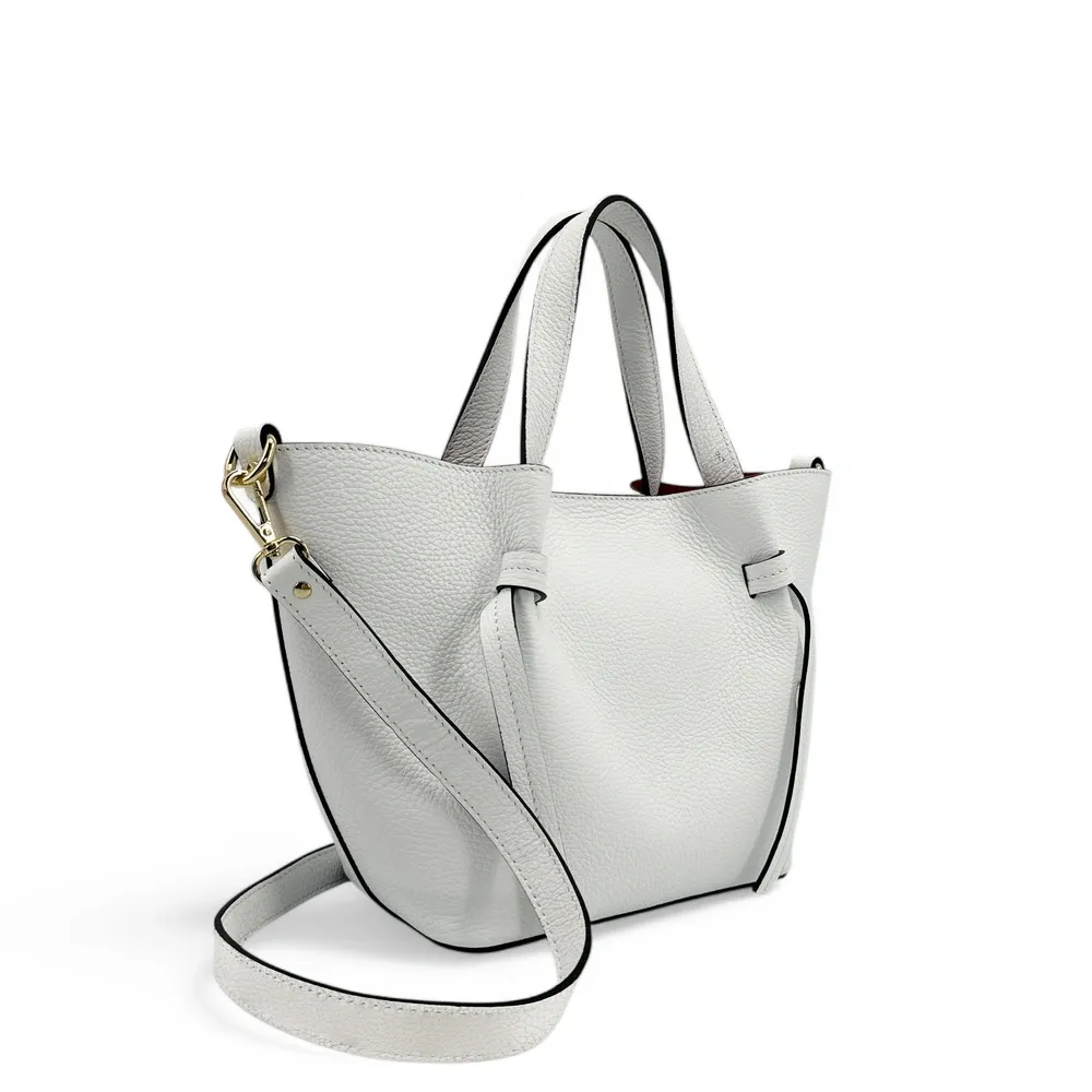 Sac cabas en cuir grainé LITTLE RUBY Blanc - Image 2