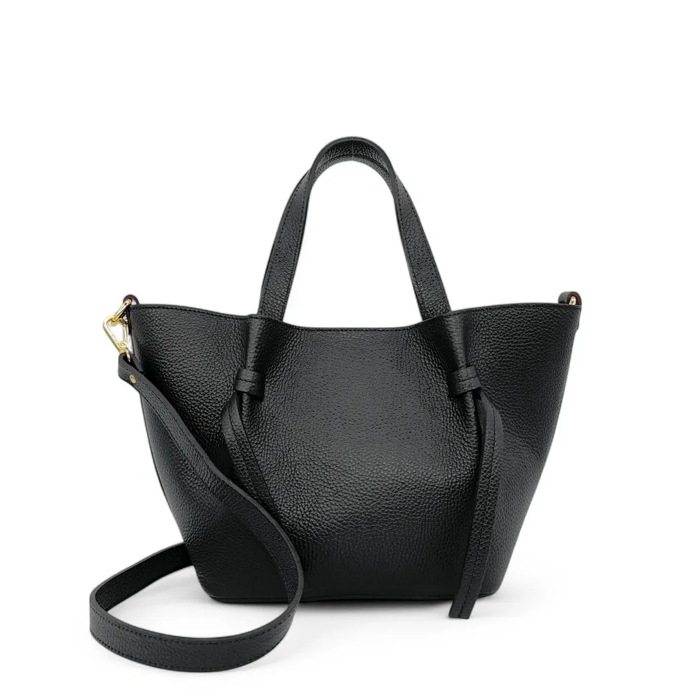 Sac cabas en cuir grainé LITTLE RUBY Noir
