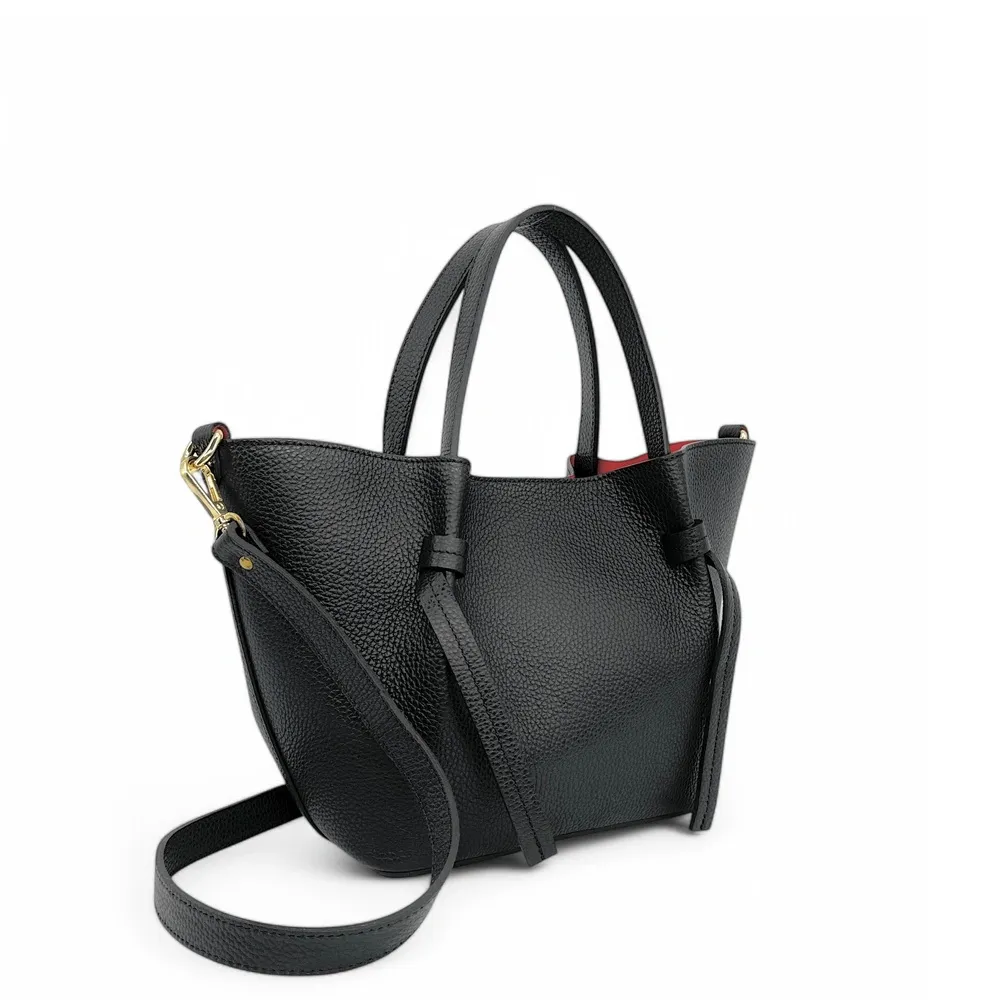 Sac cabas en cuir grainé LITTLE RUBY Noir - Image 2