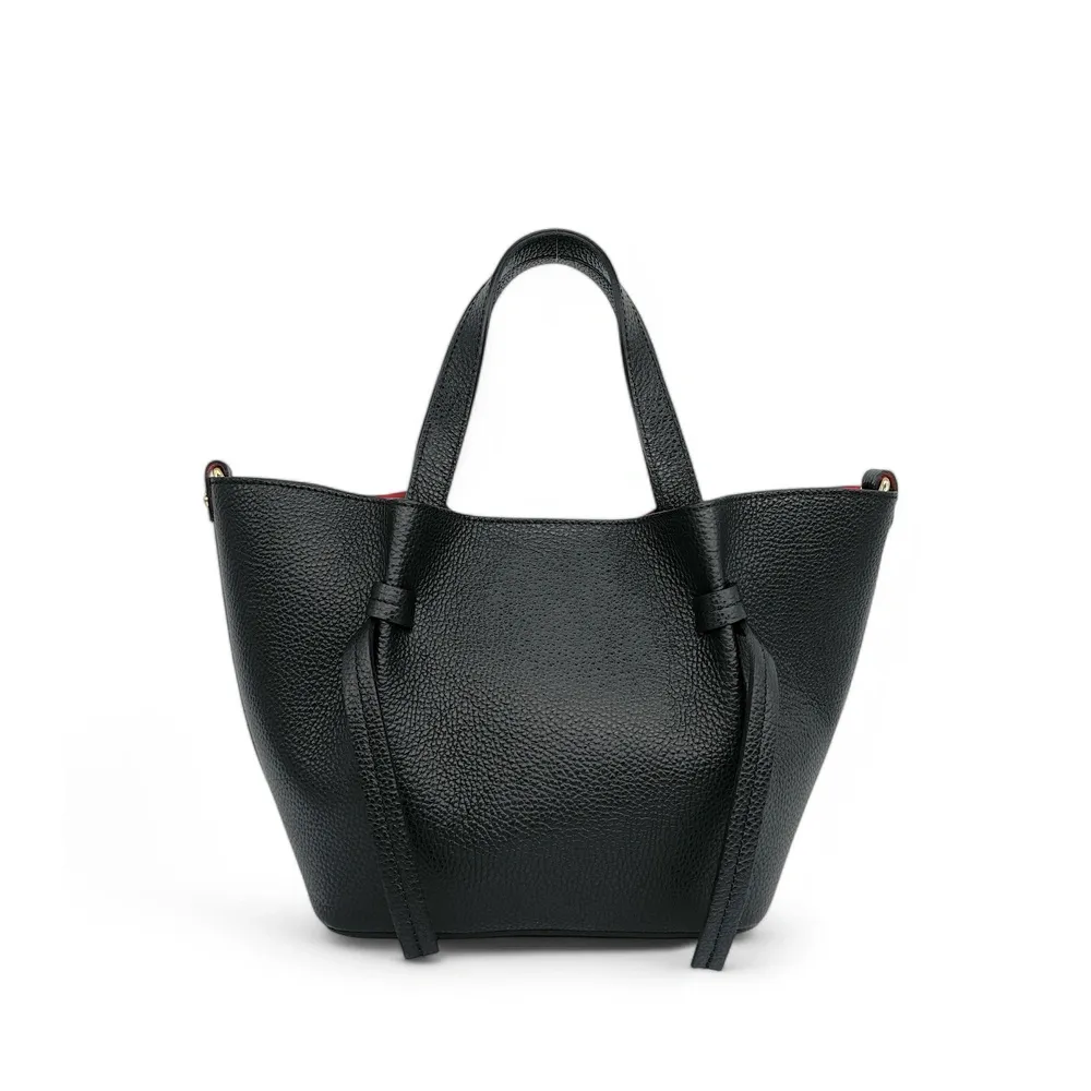 Sac cabas en cuir grainé LITTLE RUBY Noir - Image 3