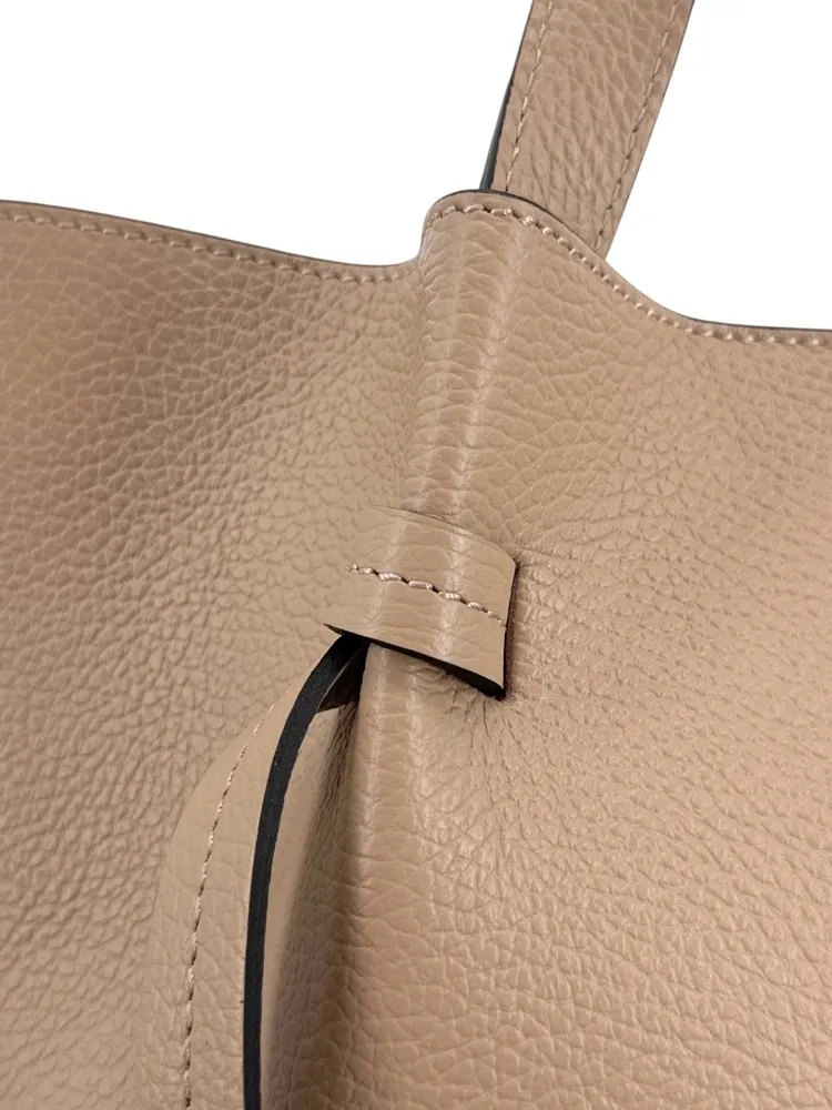 Sac cabas en cuir grainé LITTLE RUBY Taupe - Image 5