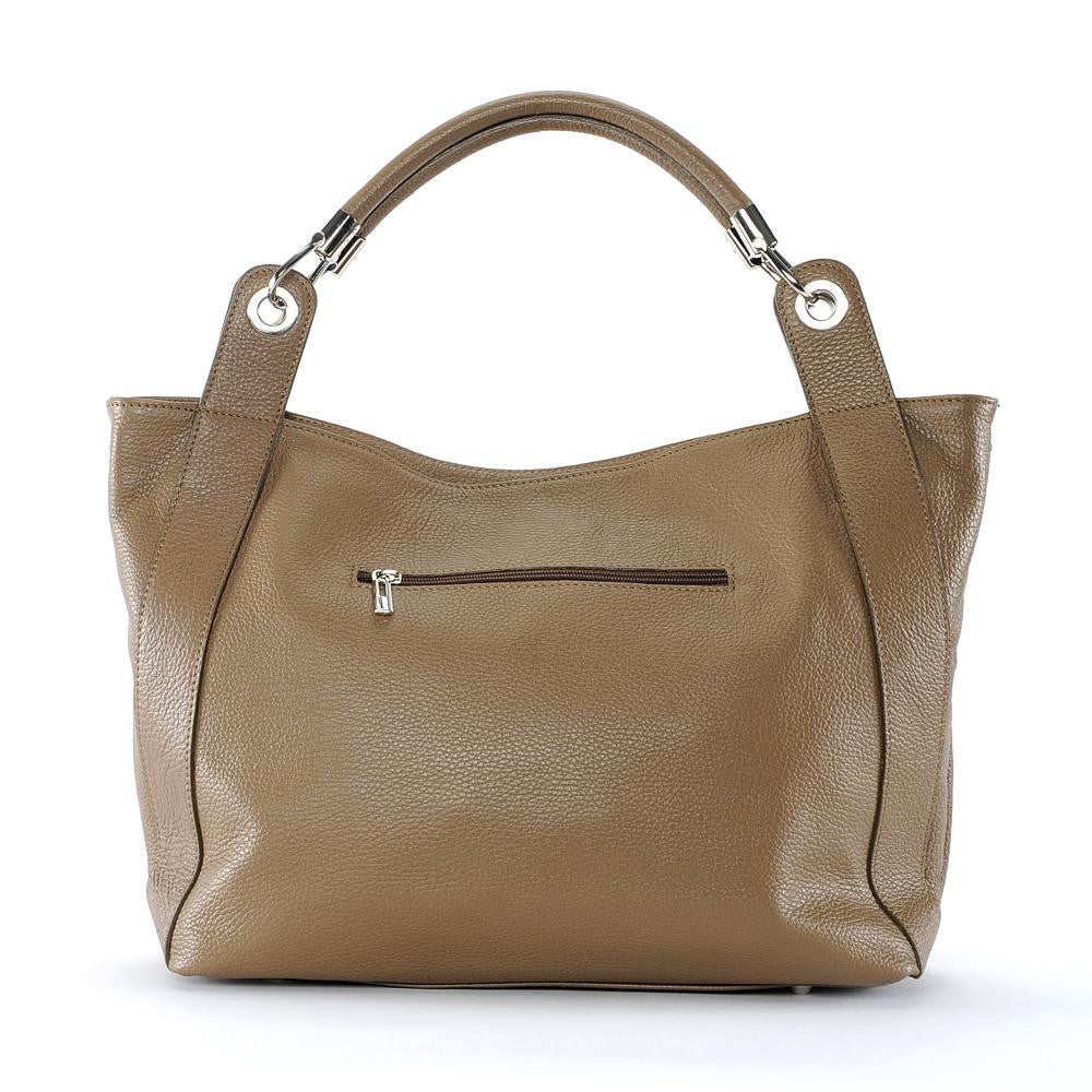 Sac cabas en cuir grainé PARIS Taupe foncé - Image 3