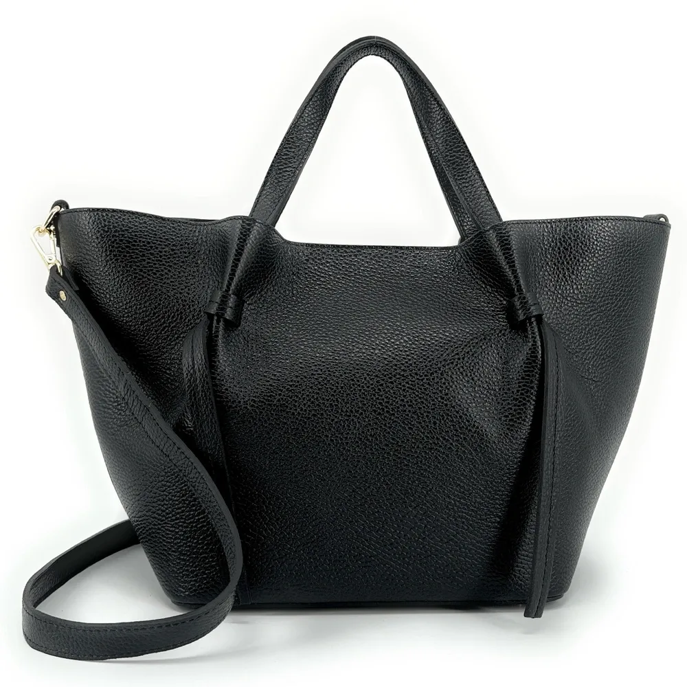 Sac cabas en cuir grainé RUBY Noir - Image 2