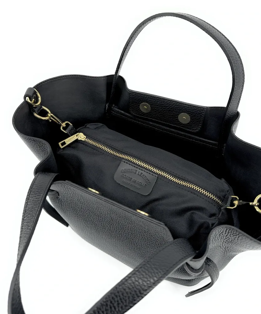 Sac cabas en cuir grainé RUBY Noir - Image 5
